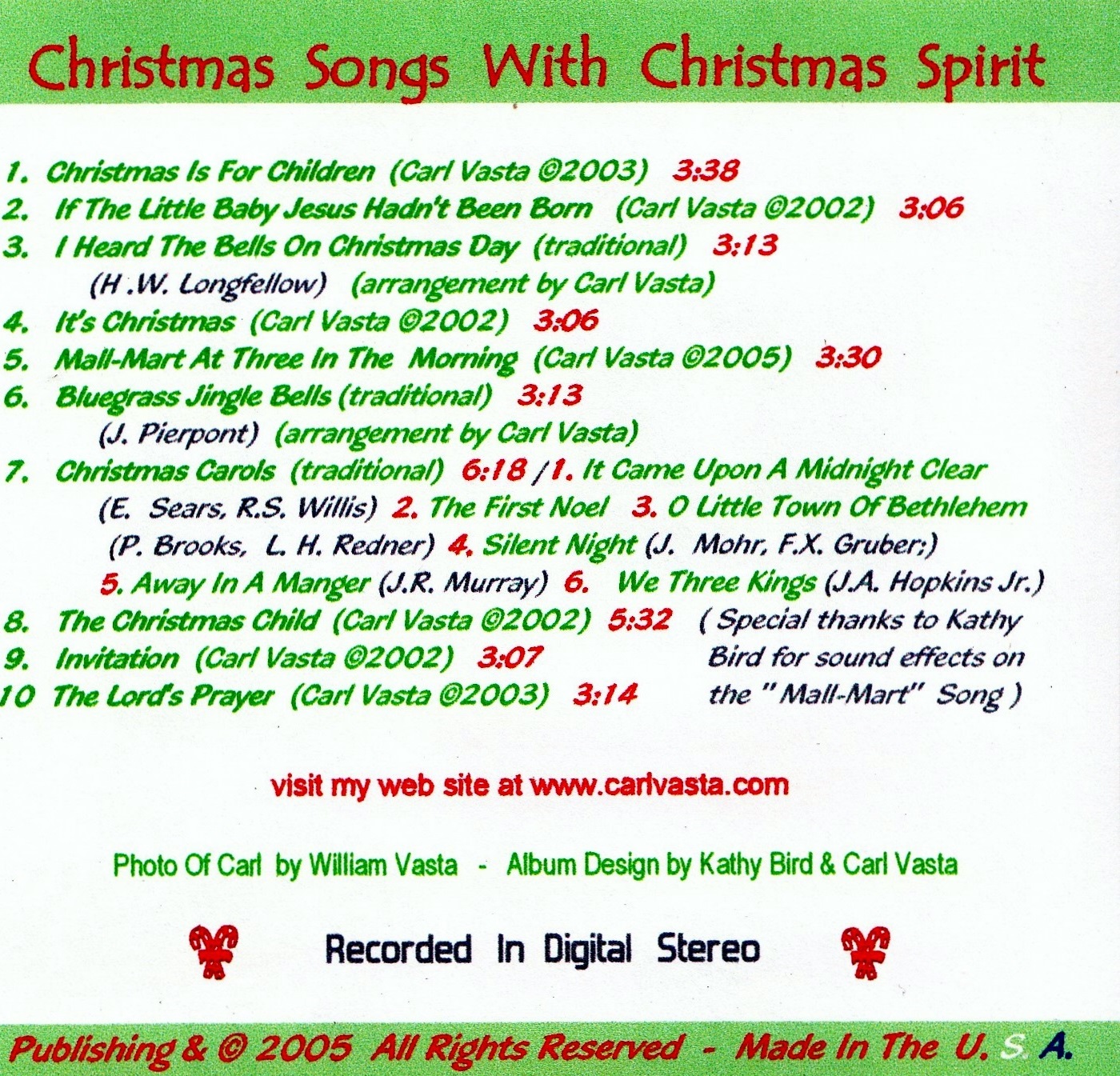 Christmas CD Back